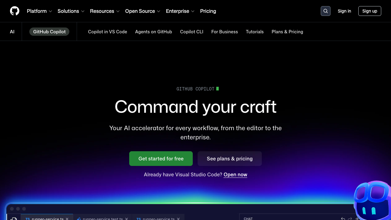 GitHub Copilot公式ページ