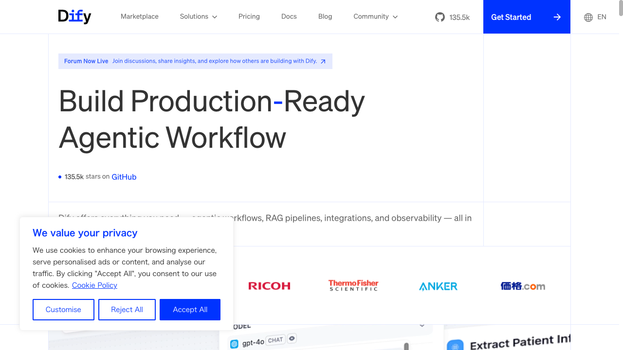 Difyダッシュボード画面